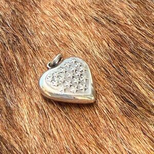 Sterling Silver Heart Pendant with Star Design
